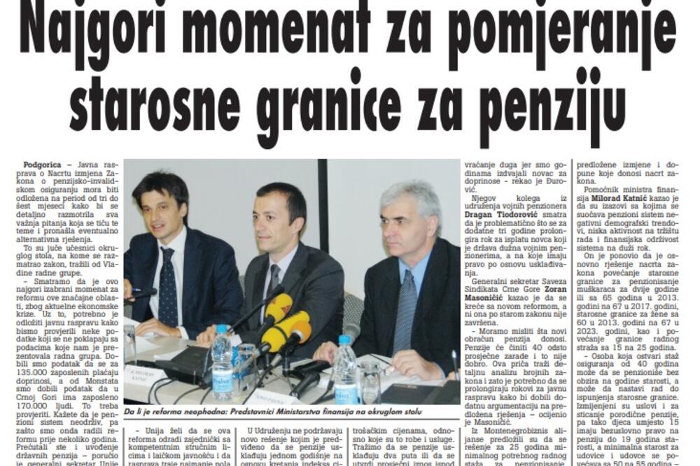 Strana "Vijesti" od 19. oktobra 2010., Foto: Arhiva Vijesti