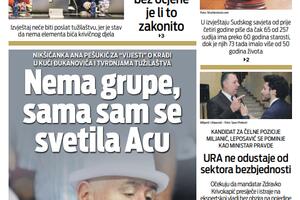 Naslovna strana "Vijesti" za 16. oktobar