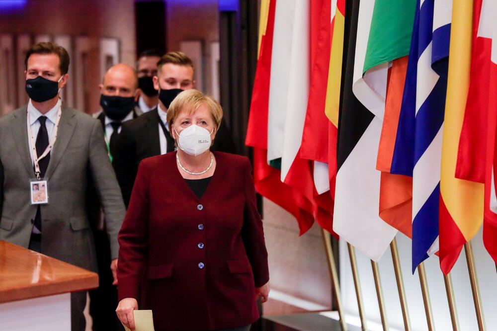 reći samit uživo od početka pandemije: Angela Merkel juče u Briselu, Foto: Reuters