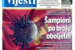 Naslovna strana "Vijesti" za 18. oktobar 2020.