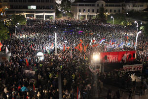 Peta godišnjica protesta Demokratskog fronta ispred Skupštine Crne...
