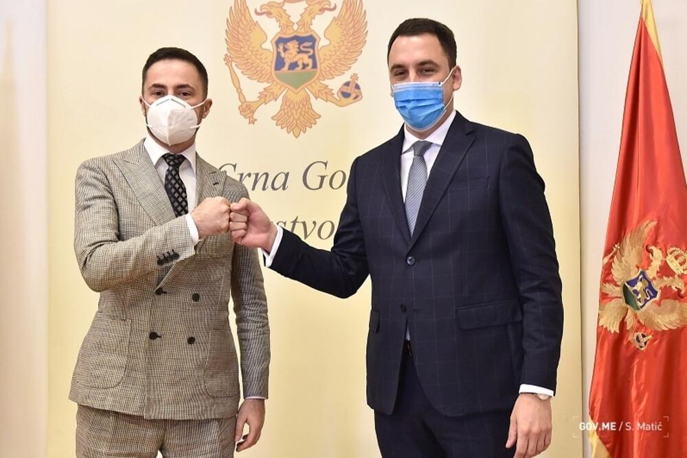 Aleksandar Bogdanović, ministar kulture, i Ivan Vuković, gradonačelnik Podgorice, Foto: Gov.me/Saša Matić