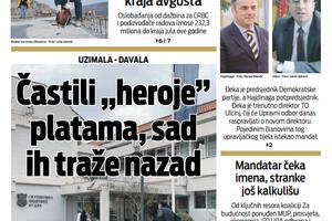 Naslovna strana "Vijesti" za 28. oktobar