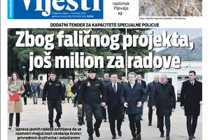 Naslovna strana "Vijesti" za četvrti novembar