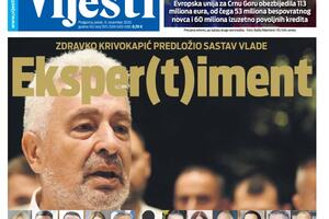 Naslovna strana "Vijesti" za 6.11.2020.