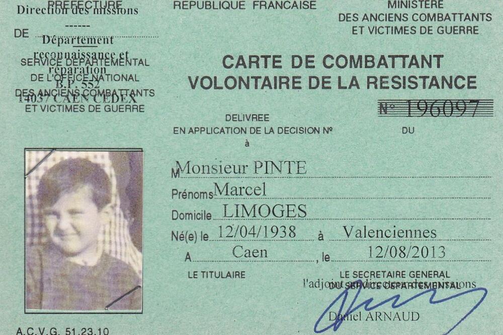 Marselu je posthumno dodeljen dokument koji potvrđuje da je bio član Pokreta otpora, Foto: AFP/collection Gwenola Balmelle