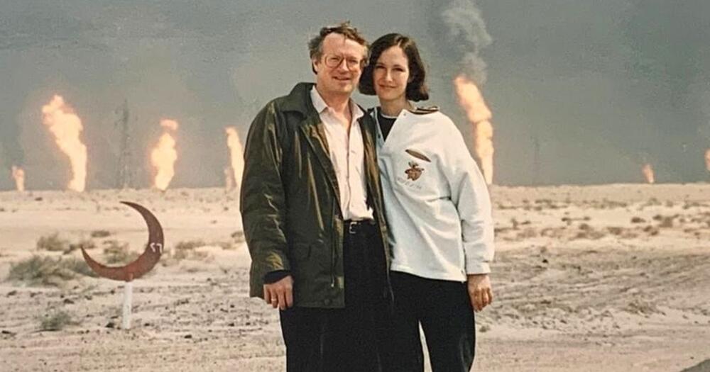 Marlou i Fisk u Kuvajtu, u blizini naftnog polja u plamenu u februaru 1991.