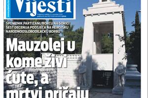 Naslovna strana "Vijesti" za 22. novembar