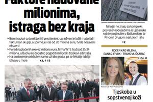 Naslovna strana "Vijesti" za 23. novembar 2020.