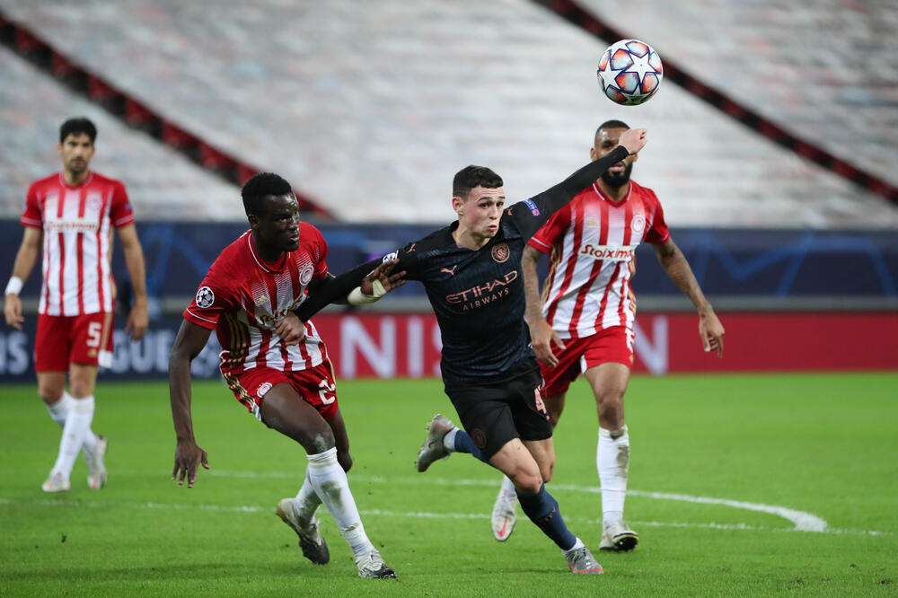 Fil Foden na meču sa Olimpijakosom, Foto: Reuters