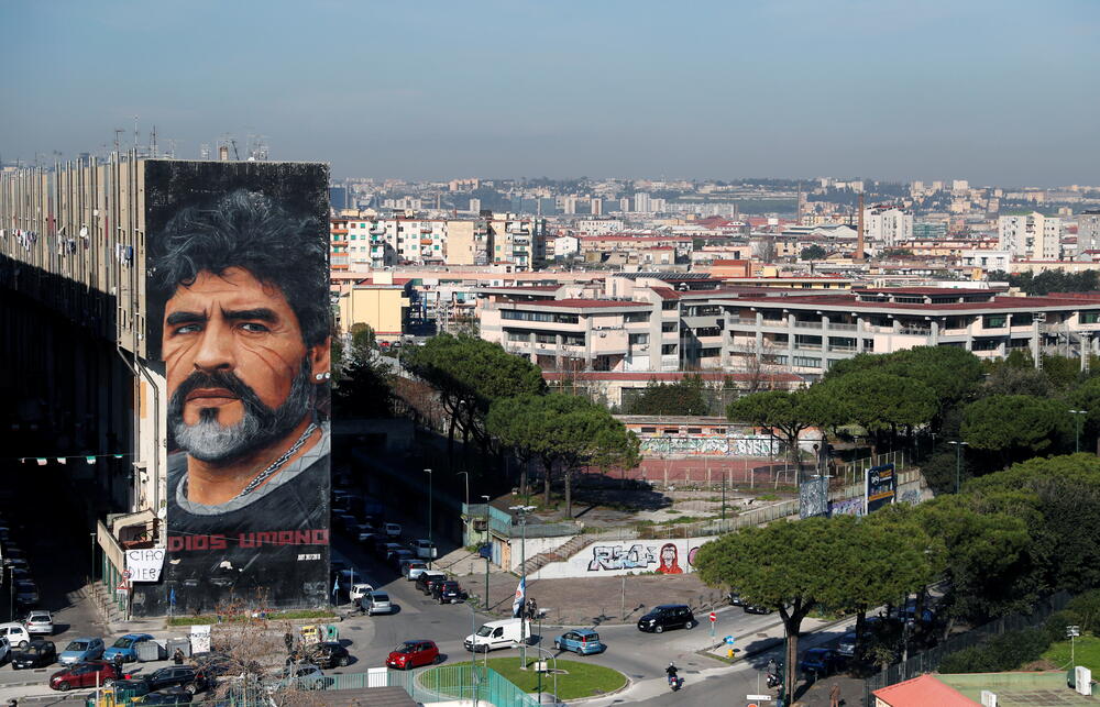 Mural sa likom Maradone u Napulju