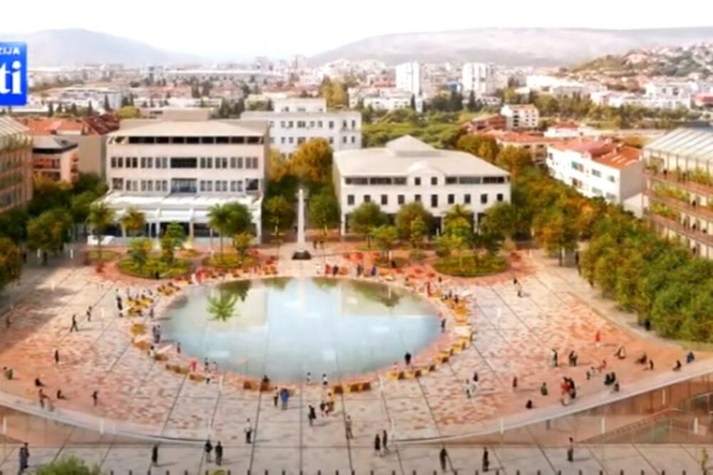 Planirani izgled Trga nezavisnosti u Podgorici, Foto: Screenshot/TV Vijesti