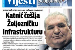 Naslovna strana "Vijesti" za deveti decembar