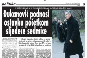 Vremeplov: Đukanović podnosi ostavku početkom sljedeće sedmice