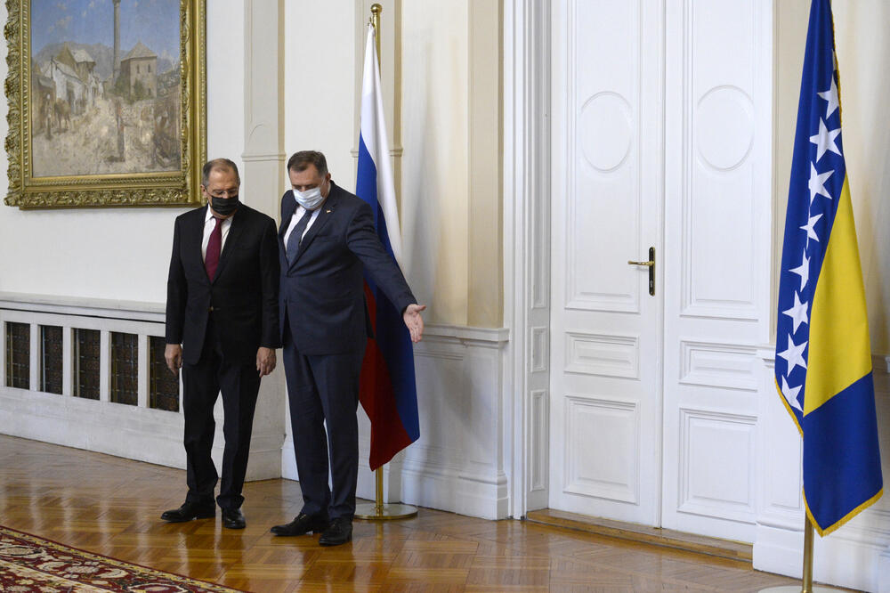 Dodik i Lavrov u utorak u Sarajevu, Foto: Beta/AP