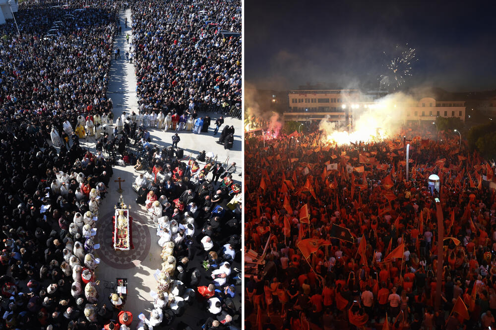 Sahrana mitropolita Amfilohija i patriotski skup okupili su više hiljada građana u vrijeme zabrane okupljanja više od 100 lica na otvorenom, Foto: Boris Pejović/Savo Prelević