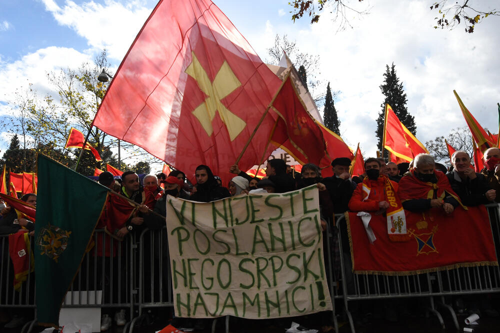 Sa jučerašnjeg skupa, Foto: Savo Prelević