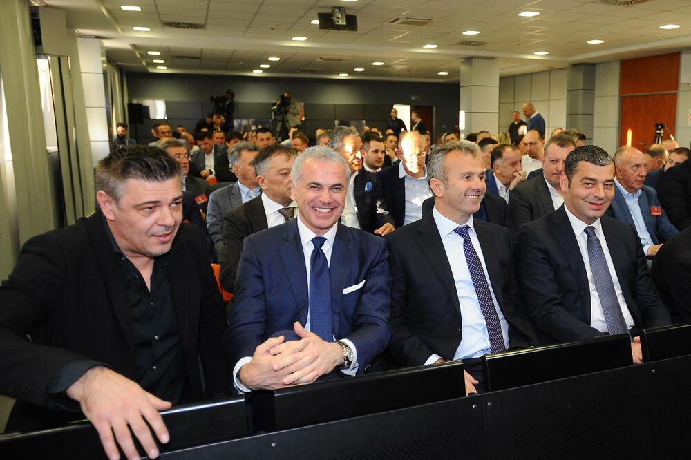 Savo Milošević, Zvezdan Terzić, Dejan Savićević i Zoran Laković marta 2019. na Skupštini FSS, Foto: BETAPHOTO/BRANISLAV BOZIC/DS