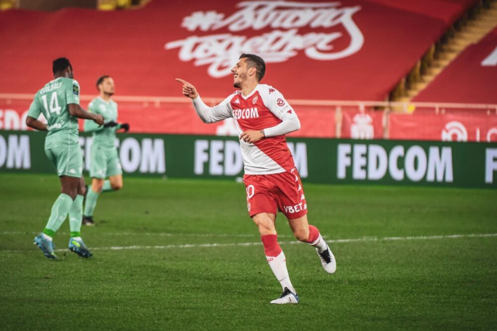 Jovetić proslavlja pogodak, Foto: Twitter.com/AS_Monaco_EN