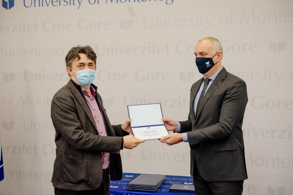 Pešić i rektor UCG-a Danilo Nikolić, Foto: UCG