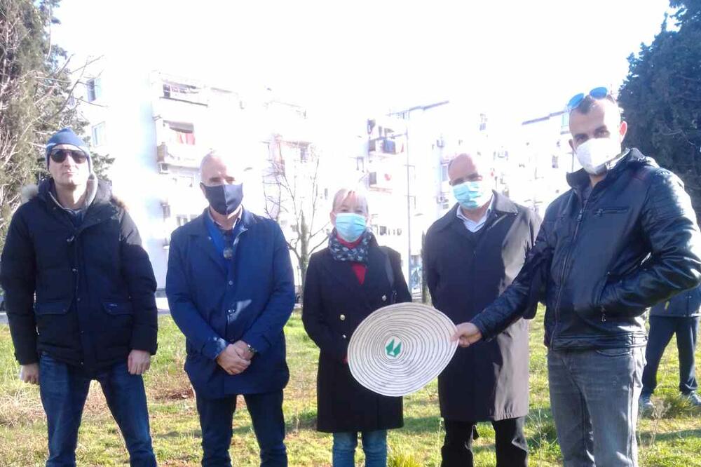 Poslanici i funkcioneri DF na obilježavanju dvije godine od sječe čempresa, Foto: Demokratski front
