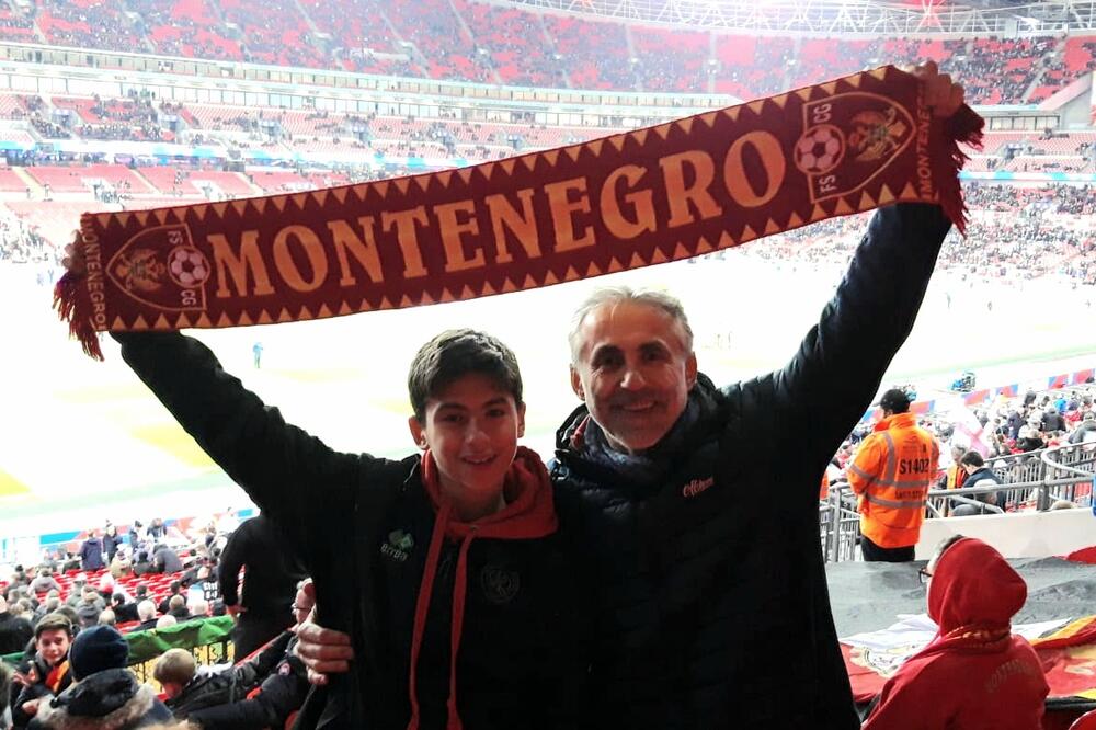 Radojevići na “Vembliju”, na utakmici Engleska - Crna Gora, Foto: Privatna arhiva