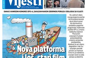 Naslovna strana "Vijesti" za 24. januar 2021.