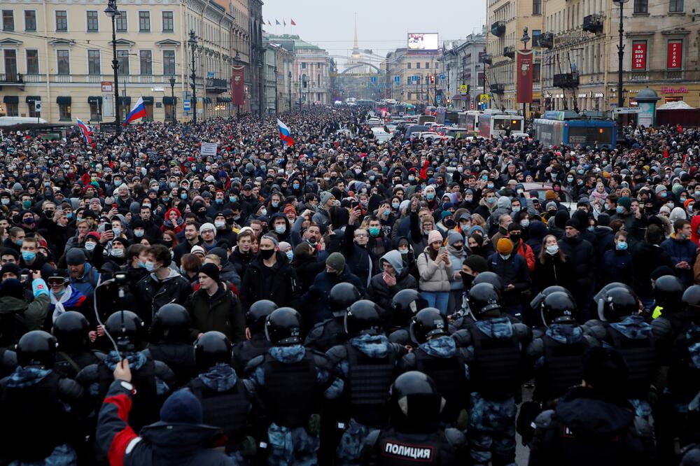 Protesti održani u 70 gradova: Sankt Peterburg, Foto: Reuters