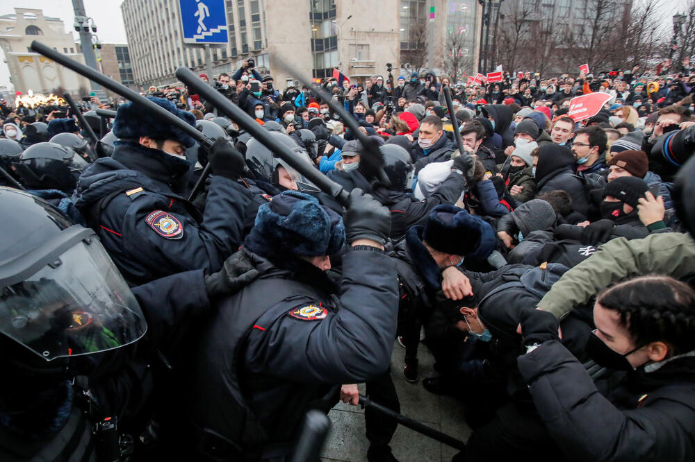Sa protesta podrške Navaljnom u Moskvi, Foto: Reuters