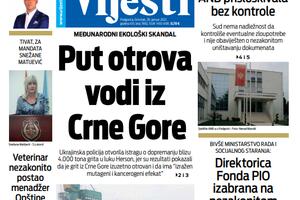 Naslovna strana "Vijesti" za 28. januar 2021.