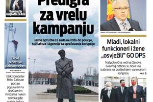 Naslovna strana "Vijesti" za 31. januar 2021.