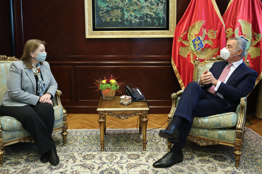 Rajnke i Đukanović na današnjem sastanku, Foto: Služba za informisanje Predsjednika Crne Gore