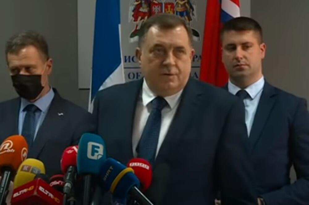 Dodik daje izjavu nakon saslušanja, Foto: Screenshot/Youtube/RTRS