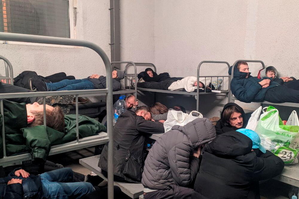 Uhapšeni demonstranti u pritvornom centru u selu Saharovo nedaleko od Moskve, Foto: Reuters