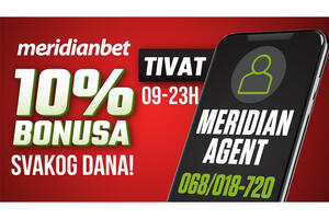 Uplata preko Meridian agenta u Budvi i Tivtu ti donosi 10% bonusa!