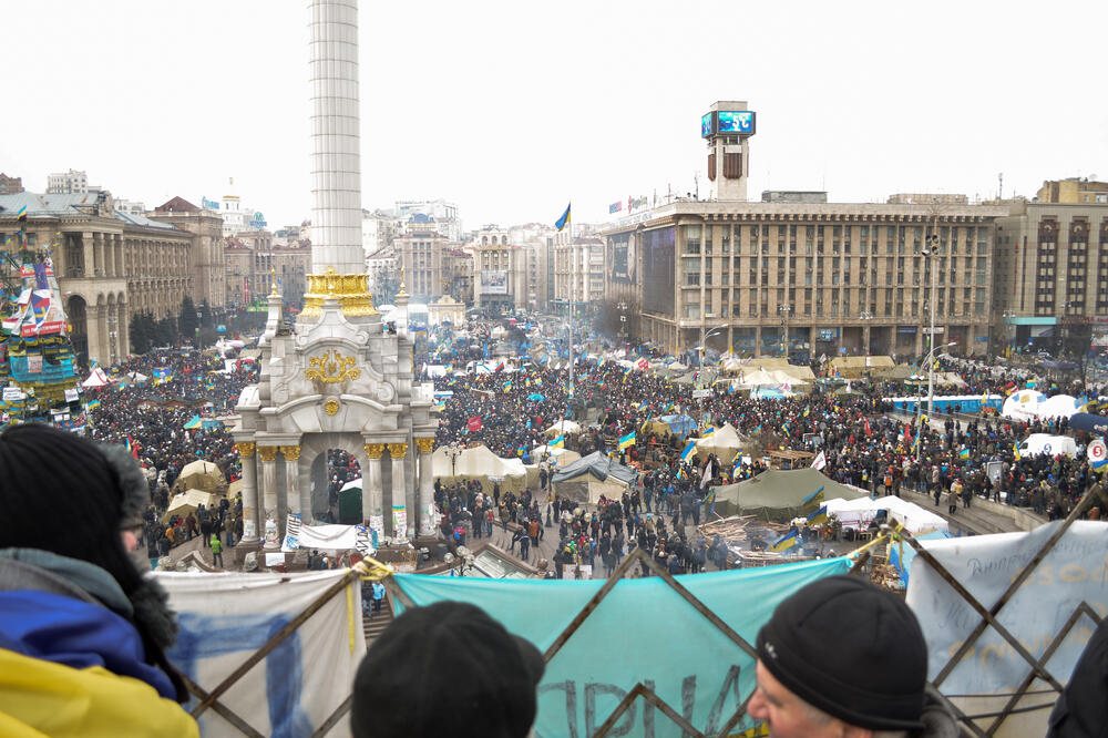 Sa protesta u Kijevu: Januar 2014., Foto: Shutterstock