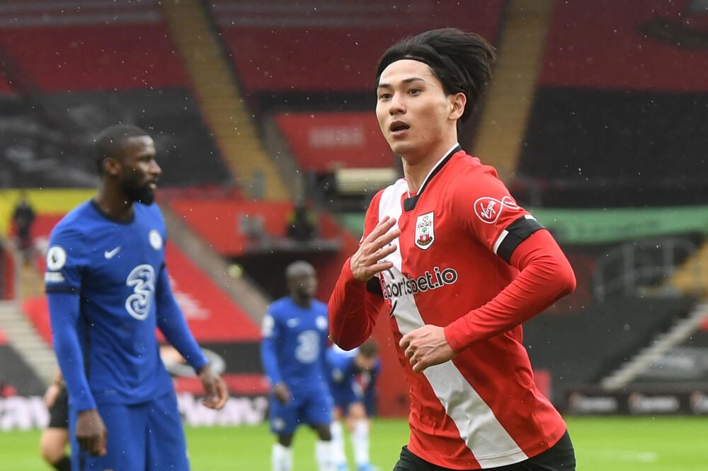 Minamino slavi gol protiv Čelsija, Foto: Reuters