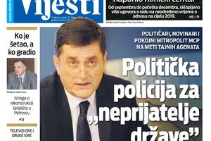 Naslovna strana "Vijesti" za 26. februar 2021.