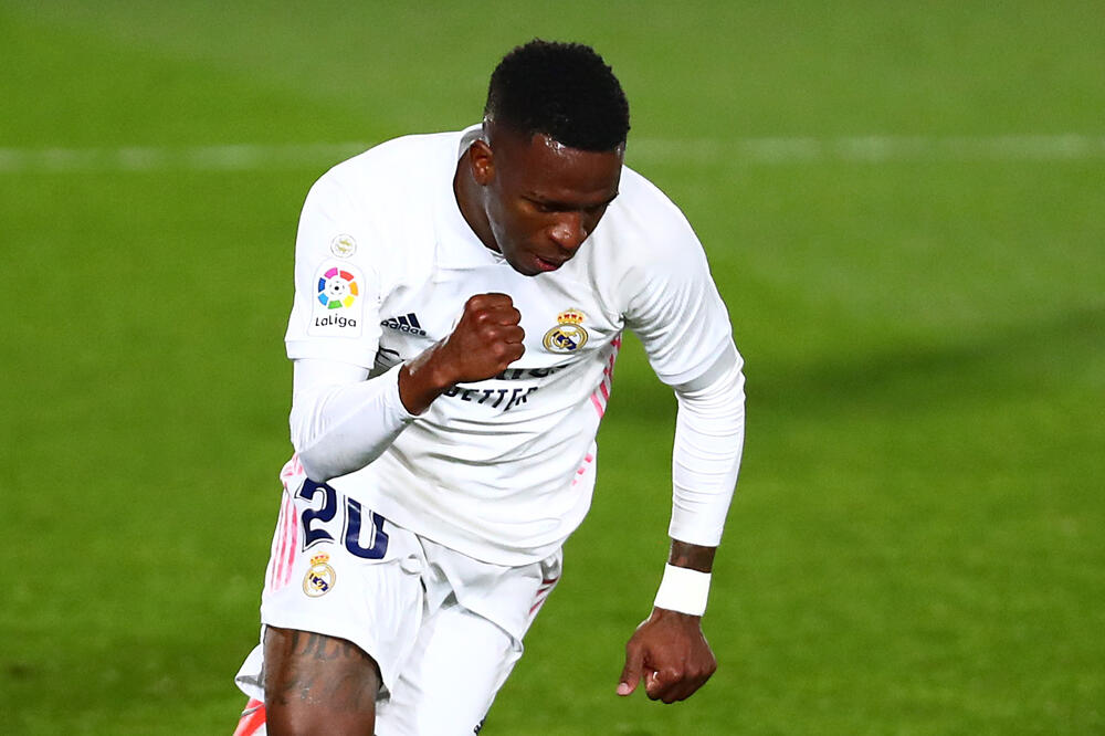 Vinisijus Žunior slavi izjednačujući gol, Foto: Reuters