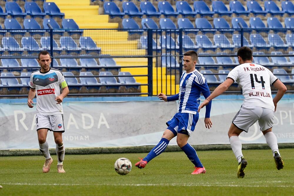 Vasilije Terzić (Budućnost) na jesenjem meču sa Rudarom, Foto: FKB