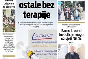 Naslovna strana "Vijesti" za 11. mart 2021.