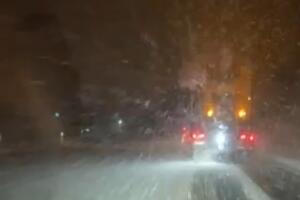 Snijeg zabijelio put Podgorica - Cetinje