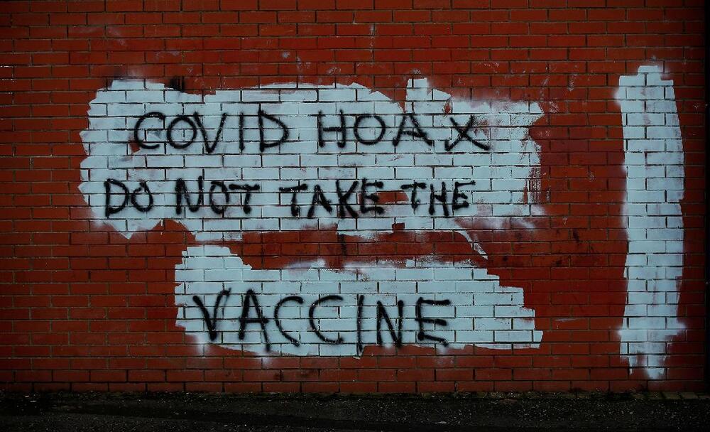 rafit protiv vakcinacije u Belfastu u Sjevernoj Irskoj 