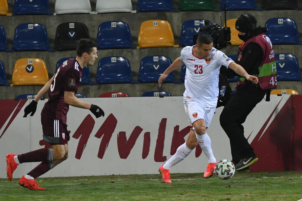 Marušić na meču sa Letonjiom, Foto: Savo Prelević