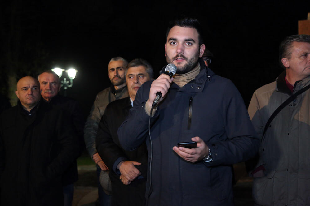 NIkola Bajčetić najednom od protesta, Foto: Filip Roganović