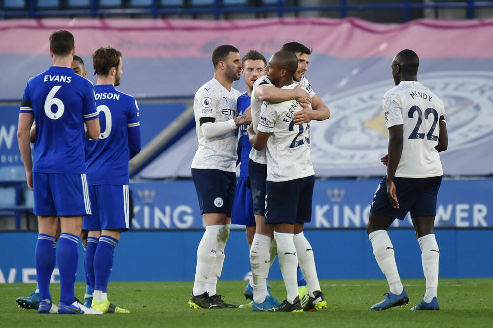 Igrači Sitija nakon meča sa Lesterom, Foto: Reuters