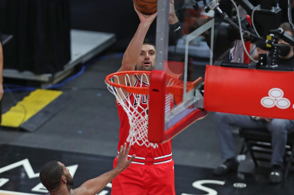 Nikola Vučević na meču sa Bruklinom, Foto: Reuters