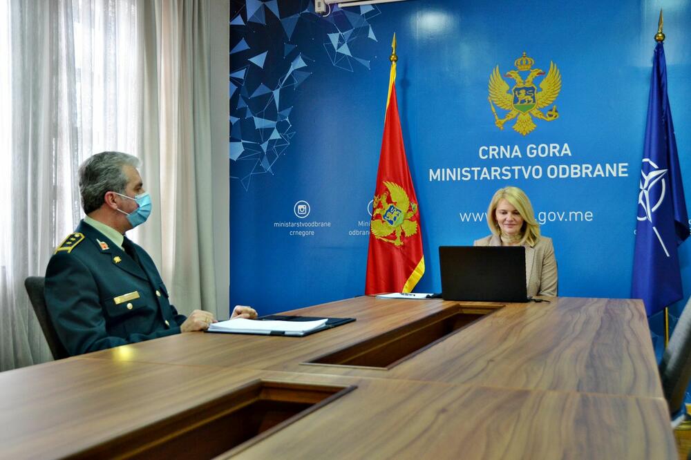 Olivera Injac na online sastanku, Foto: Ministarstvo odbrane
