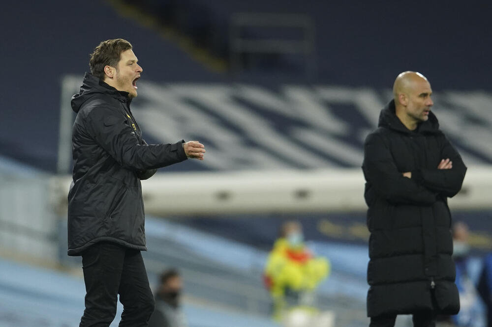 Gvardiola i Terzić na sinoćnjem meču, Foto: AP