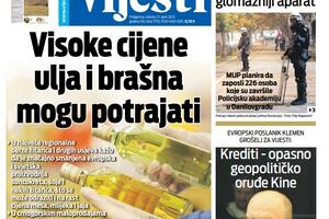 Naslovna strana "Vijesti" za 17.4.2021.